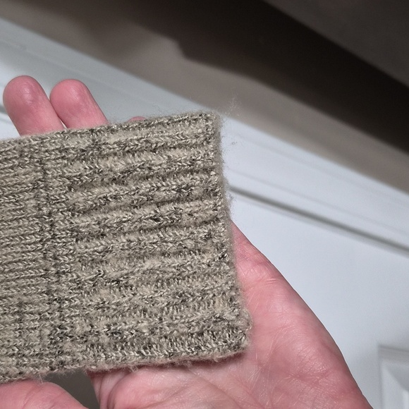 AB Studio Womens XS Cardigan Sweater Knit Button Front Tan/Grey - Picture 5 of 15